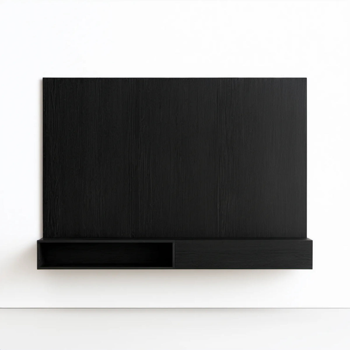Czarny zestaw wiszący 160 × 30 × 120 cm z płyty MDF